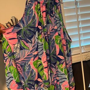 EUC Lilly Pulitzer Bowen Halter Blue Grotto Beleaf in yourself